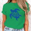 (Premium T-shirt)New Funny Protect The Ocean Save A Turtle Printed T-Shirts Fashion Women Short Sleeve Cool Summer Casual Tops