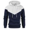 Men's Color Blocking Hoodie Sweater Autumn And Winter Padded Warm Loose Hoodie Loose Casual Sports Sweater