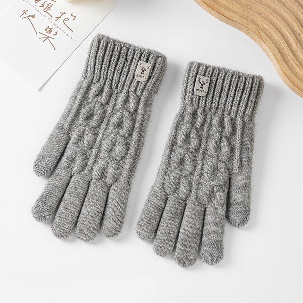 Thickened Winter Knitted Gloves Windproof Wool Gloves Fashion Touch Screen Gloves for Men Women