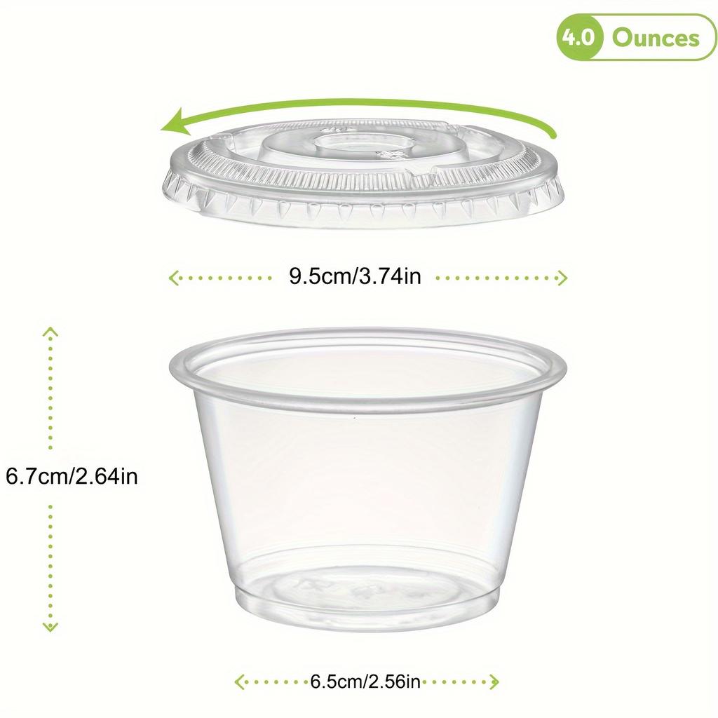 50pcs Dessert Cups with Lids 250ML/300ML Plastic Pudding Cups for Ice-Cream Mousse Picnic Party Packing - Set of 50