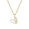 Empty Love Fashion Light Luxury Temperament Gorgeous Full Diamond Necklace Female Versatile Collarbone Chain Titanium Steel Chain