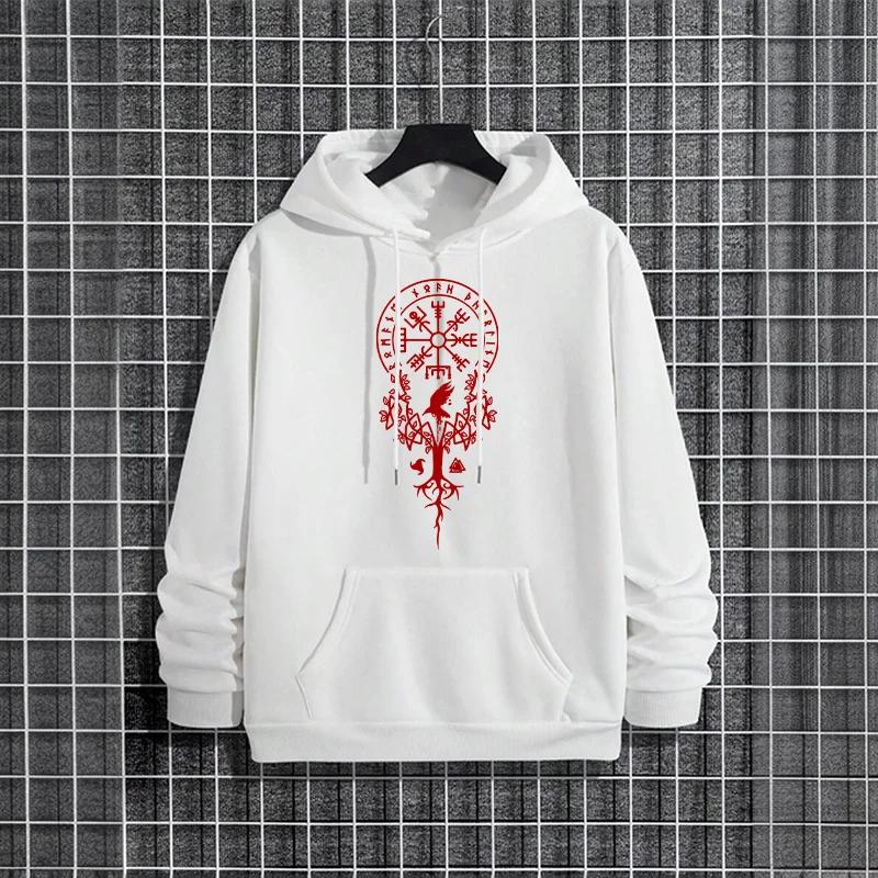 Men's Hooded Sweatshirt Male Trendy Casual Autumn Winter Hoody Ancient Viking Rune Pattern Hoodies 2025 Urban Streetwear Fashion