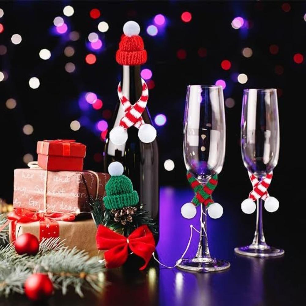 20pcs Handmade Mini Santa Hat Knitting Doll Hats New Christmas Hats  Christmas