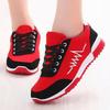 Fashion Spring Summer Wedge Casual Shoes Breathable Mesh Women Shoes Lace-up Platform Sports Shoes Red Black Women Sneakers Basket Femme
