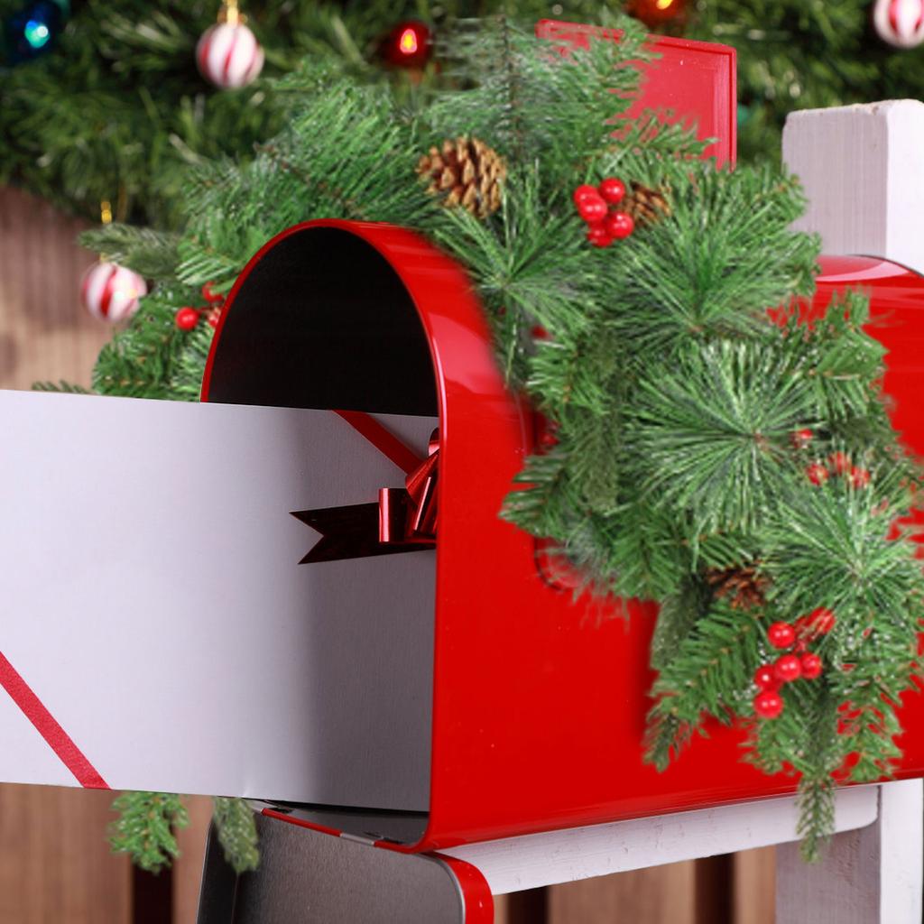 Christmas Mailbox Wreath Home Led Luminous Dead Branches And Vines Decorations