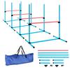 Agility Set Dogs 4 Piece Height Adjustable Agility Equipment With 4 Hurdles Carry Bag 99 X 65 X 94 Cm Light Blue