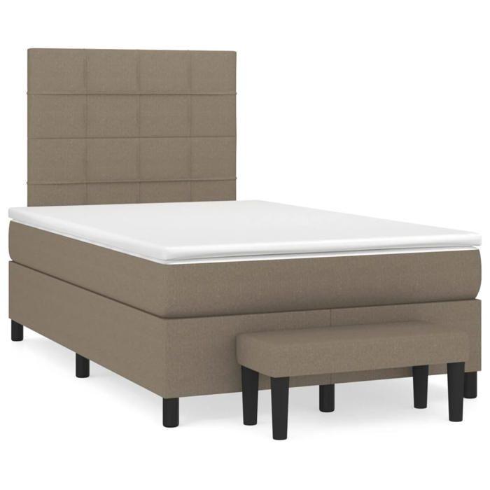 Maison Exclusive - Sommier à lattes de lit avec matelas Taupe 120x200 cm Tissu
