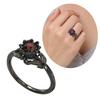 Multipurpose Skull Gothic Rings Retro Black Gold Heart Love Crystals Zirconia Accessory for Christmas Valentines Day