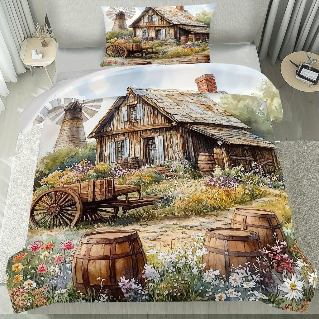Комплект постельного белья в американском стиле: мягкий полиэстер, пододеяльник и наволочка, для украшения спальни, подарок на день рождения для девочек.