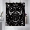 1PC Skull and Butterfly, Gothic Style Shower Curtain, Waterproof, Washable, with 12 Hooks, Bathroom Shower, Bathtub, Home Use