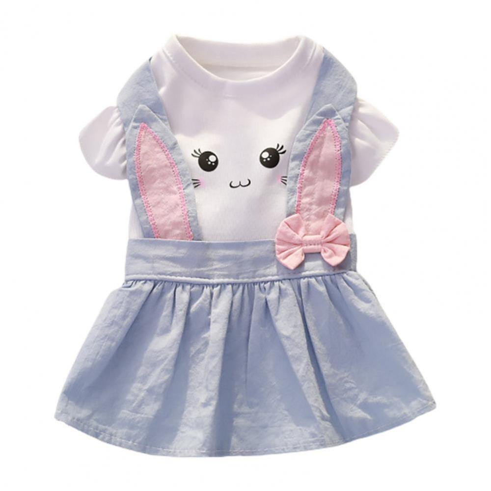 Мультяшное платье с круглым вырезом и бантом, плиссированная юбка для питомца, платье для собаки, товары для питомцев