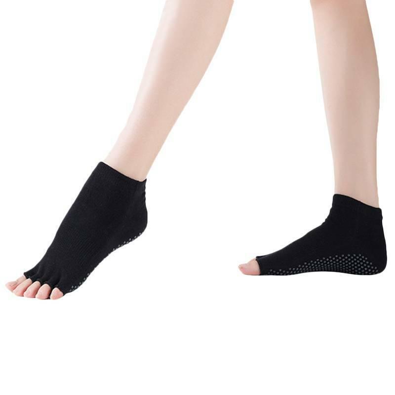 Носки для йоги, мягкие носки для пилатеса, барре, танцев, балета, нескользящие носки без пальцев с половиной носка