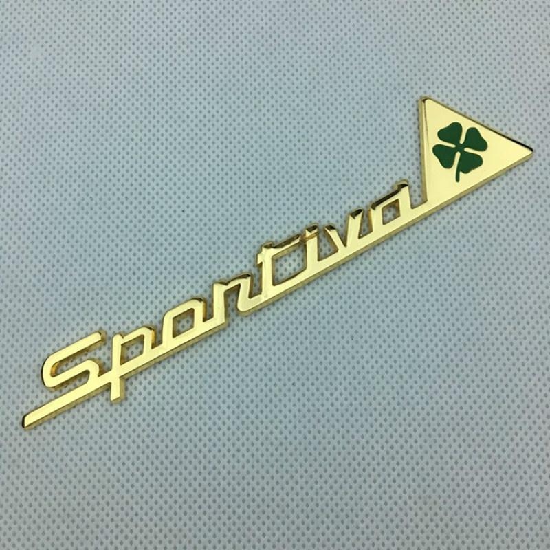 Metal Sportiva Quatrefoil Green Delta Car Side Fender Emblem Badge Sticker Decal for A-lfa Ro//meo 4C 8C 156 166 159 Giulietta Spider GT