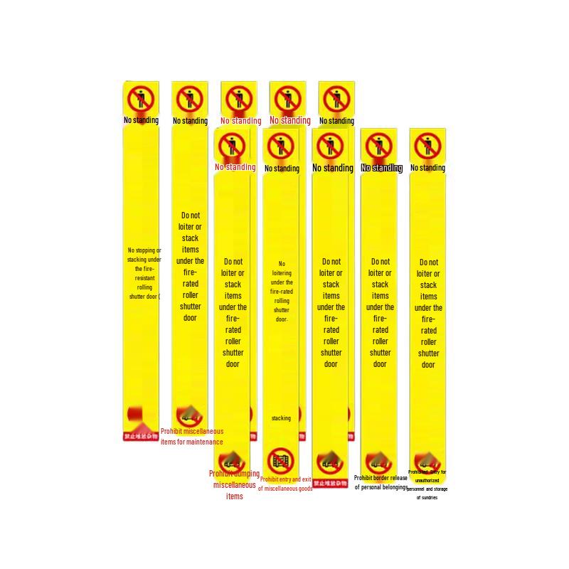 HNYH Fire Shutter Door Safety Sign Sticker
