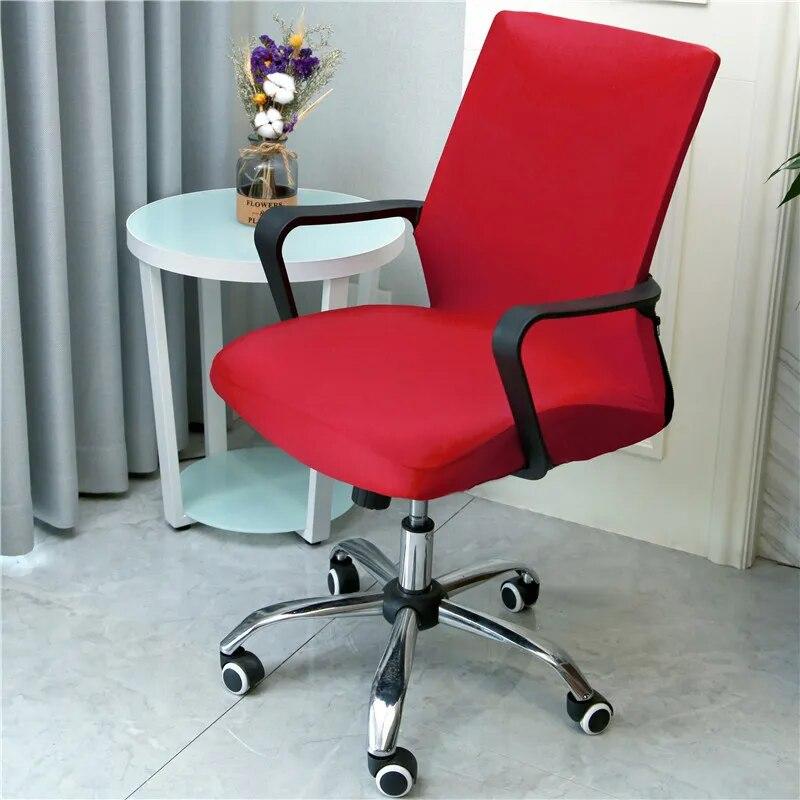 Сплошной цвет эластичный подлокотник, чехол для офисного стула, эластичные простые тканевые чехлы на сиденья компьютера, моющийся декор, защита для вращающегося стула