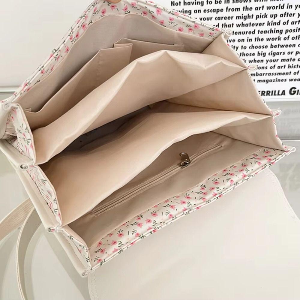 Вместительный школьный портфель из ПУ кожи с откидным клапаном, эстетичный рюкзак с цветами для девочки