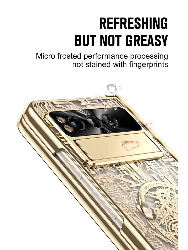 Гальванизированный чехол для телефона Google Pixel Fold со слотом для стилуса, полная защита, защита от падений, для складного экрана.