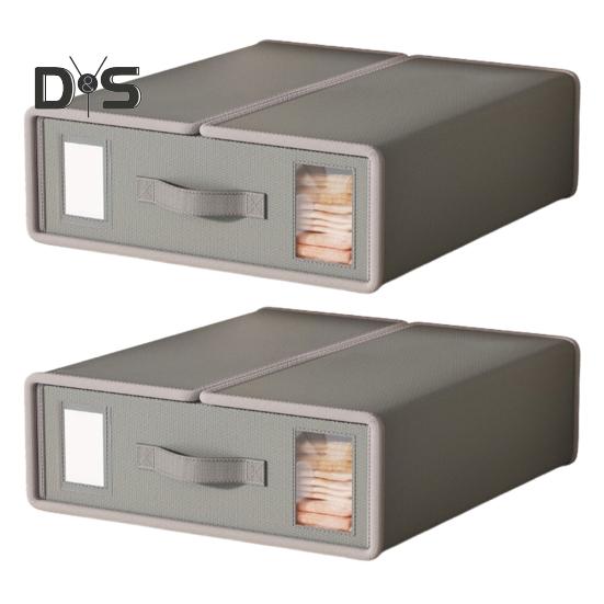 1/2Pcs Closet Organizer Box Bed Sheet Holder with Reinforced Handle Large Capacity Foldable Design Duvet Covers Blankets Storage Case