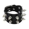 2025 Pu Leather Studded Bracelet Choker Punk Spike Rivets Cuff Black Wristband Adjustable Cuff Bangle