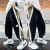 Детские осенние брюки в стиле колор-блок для мальчиков 2025: Повседневная мода свободного кроя