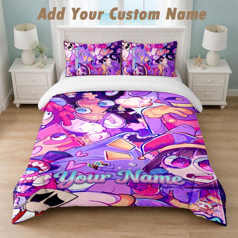 Bedding Set 1 Duvet Cover 2 Pillowcases The Amazing Digital Circus Print Soft Bed Linen Bedroom Decor