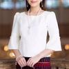 Round Neck Women Elegant Zanzea 34 Sleeve Waist Blouses