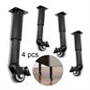 4pcs Adjustable Furniture Legs Swivel Caster Cabinet Sofa Bed Dresser Couch Table-Heavy Duty Replacement Support Legs Caster Wheels