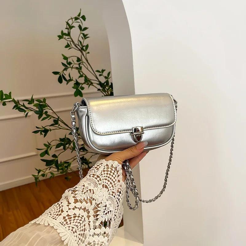 Ретро вишневая красная сумка через плечо с цепочкой для женщин, изысканный дизайн с пряжкой-замком, элегантная сумка-перекидка подмышками