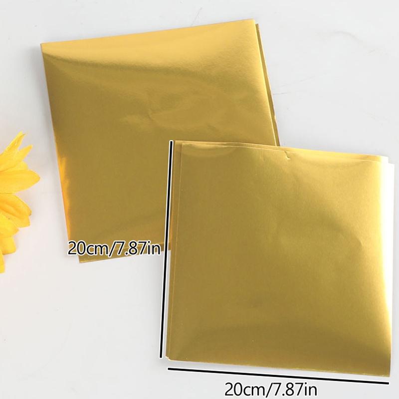 100 шт. 20*20 см DIY Пищевая алюминиевая фольга Упаковочная бумага листы Упаковка для шоколадных конфет Свадебная вечеринка Подарок на день рождения Декор