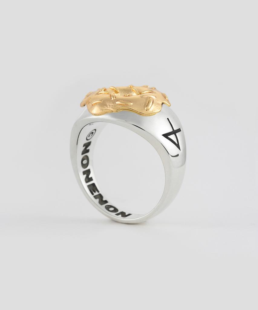 Nonenon Кольцо-бублик Серебро925(Покрынное золото 18K)
