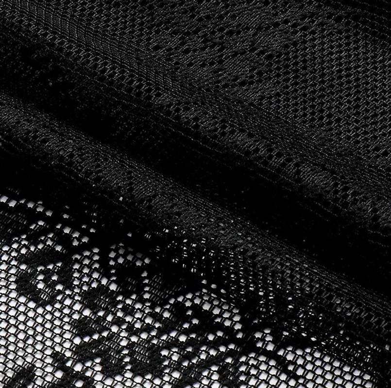 1 шт. Черные кружевные цветочные ботанические эстетичные шторы для перегородки, шторы для гостиной и спальни, готовые для эркерного окна