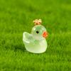 Glow-in-the Dark Duckling Ornament Cartoon Color Luminous Duck Resin Ornament Micro Landscape Desktop Car Decoration Accessories