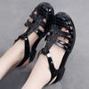 New Sandals Female Summer Flat Bottom Low Heel Crystal Shoes Cute Non -Slip Waterproof Plastic Jelly Shoes