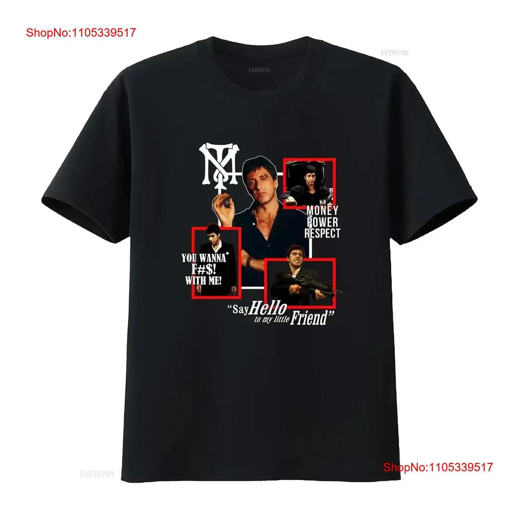 Scarface Gangster Movie Men's T Shirt Storyboard Plot Quotes Money Power vintage Washed homme C