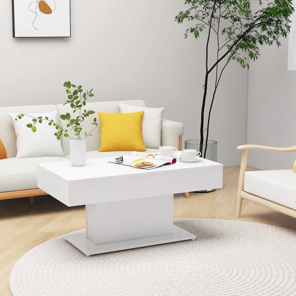 Vidaxl Stolik Kawowy, Biały, 96X50X45 Cm, Materiał Drewnopochodny