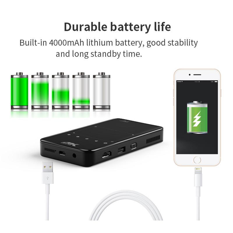 Vivicine Новейший HD Mini Smart DLP 4k проектор Android 9.0 5G Wifi BT встроенный динамик аккумулятор карманный телефон проекторы