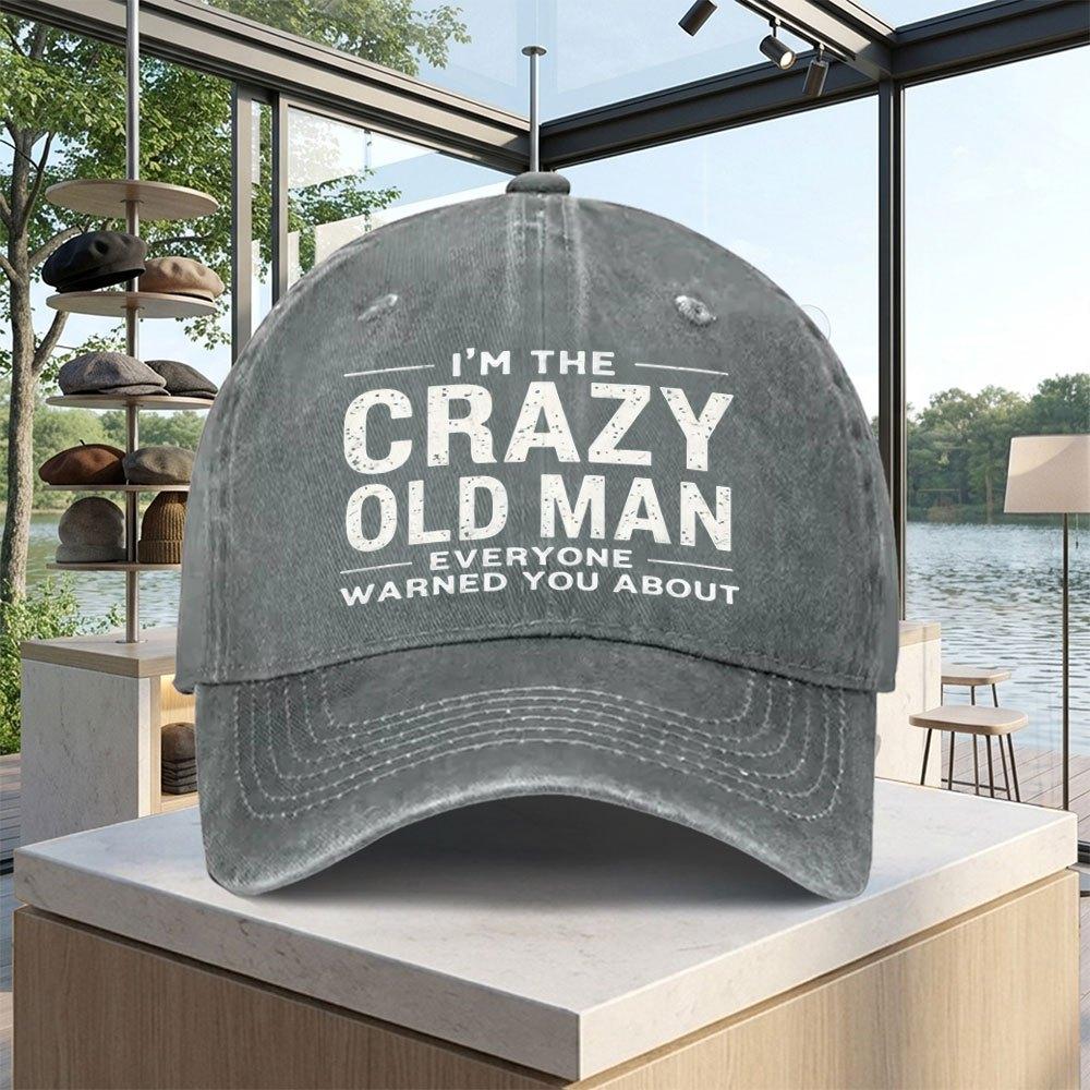 Unisex Crazy Old for Unisex Vintage Logo Baseball Cap Running Hat Sun Hat Suitable for Golf Driving Fishing Outdoor Sports