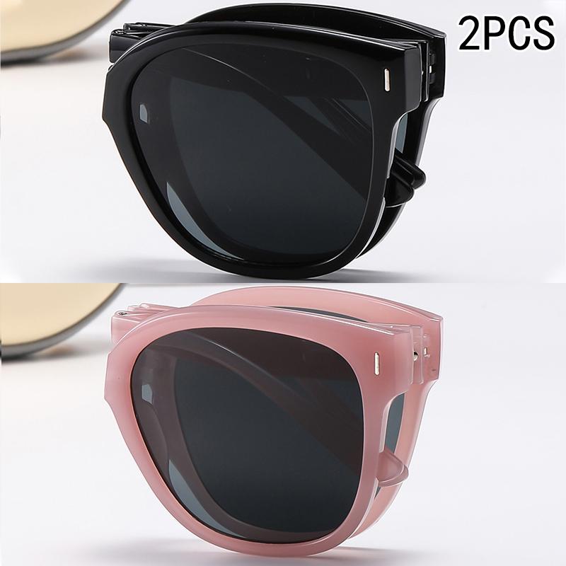1PCS Folding Sunglasses For Women Ultra Light High End Fashionable Sunshade Fresh Trendy Eyewear 9675