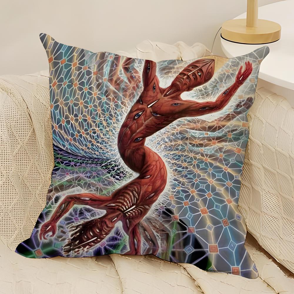 Visionary Spiritual Artist Alex Grey Pillow Case Natural Linen DoubleSided Printing Sofa Home Decor Cushion Cover