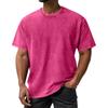 Men's Summer Retro Washed Round Neck Distressed Top Loose Short-sleeved T-shirt