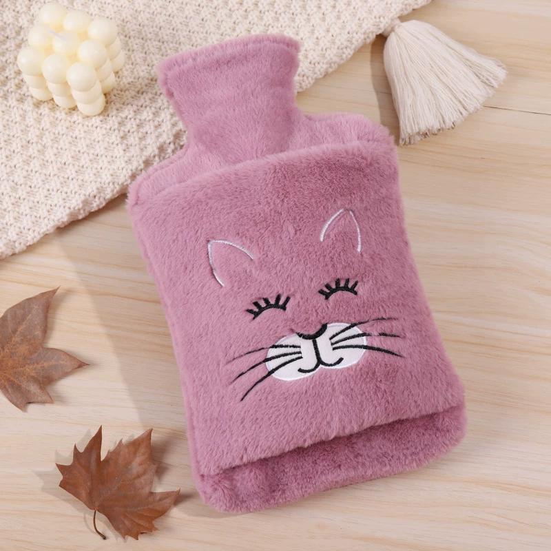 Winter Thickened PVC Water Injection Type Hot Water Bag Student Class Explosion-Proof Flushing Hot-Water Bag Warm Hand Foot Removable Washable Cloth