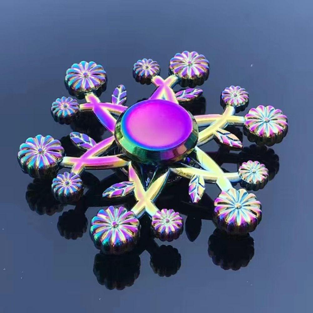 Малошумный металлический радужный пальчиковый спиннер из цинкового сплава с гироскопическим наконечником для рук, детские подарки