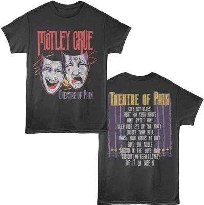 Футболка с обложкой альбома Motley Crue Theatre of Pain и названиями песен