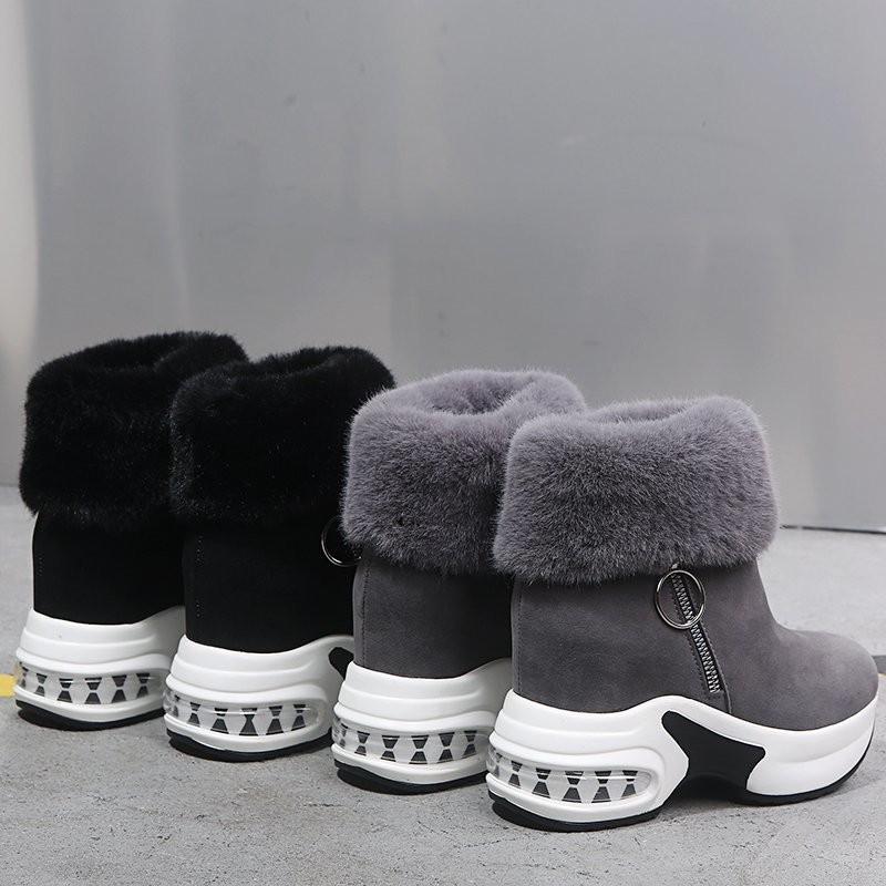 Women's Wedge Heel Ankle Boot Warm Plush Winter Shoes for Woman High Heels Ladies Boot Women Snow Boots Winter Shoes Plus Size