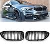 Автомобильный передний бампер гоночная решетка для BMW 5 серии G30 G31 520i 530i 540i M5 2017-2020 двойная планка решетка ноздри глянцевая черная решетка