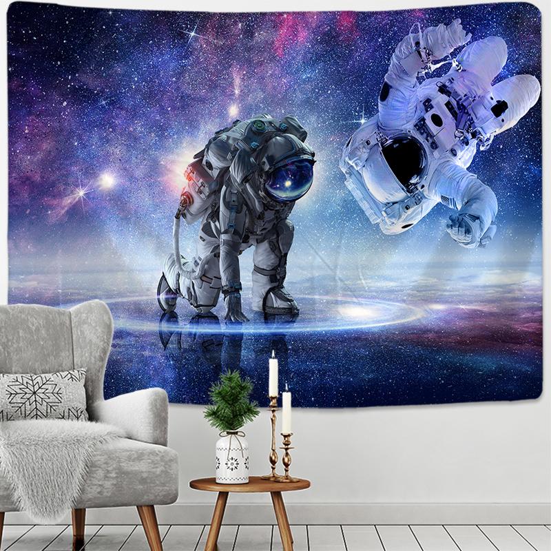 Гобелен с астронавтом «Вселенная», настенный гобелен, космический хиппи Тапитц, научная фантастика, коврик для путешествий, планеты, коврик с принтом, полиэстер, декор для комнаты