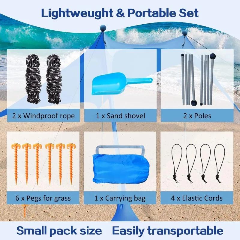 Портативная пляжная палатка-навес, самораскладывающийся солнцезащитный тент, устойчивый к УФ-лучам, палатка-кровать для кемпинга, ветрозащитная и солнцезащитная, солнцезащитный навес, садовый домик