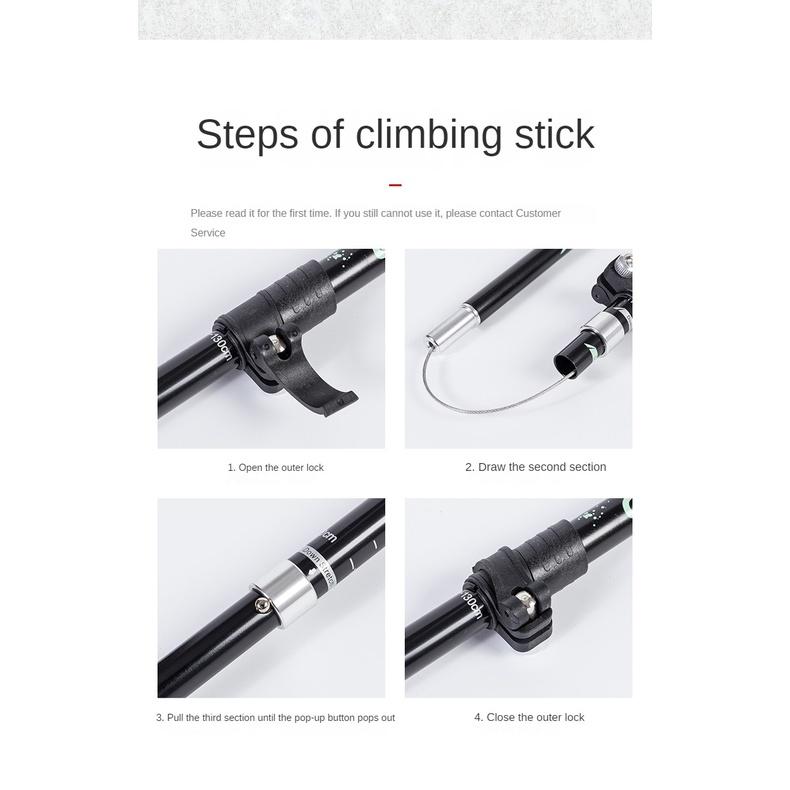 Палка для скалолазания, складная палка из алюминиевого сплава, сверхлегкая, ультра-короткая телескопическая уличная трость для ручного скалолазания, походная палка