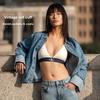 Calvin Klein Модная джинсовая куртка из хлопка с подвернутыми манжетами Женские куртки Светло-голубой 44B742G