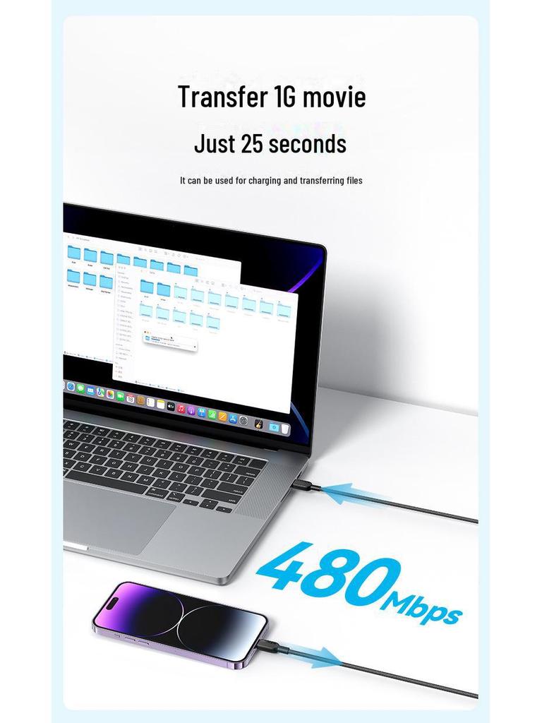 Anker Fast Charging PD Braided USB-C Cable, сертифицированный Apple MFi (А81А6)